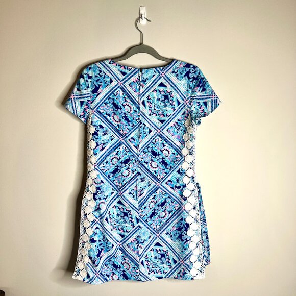 Lilly Pulitzer Blanca Stretch Romper in Zanzibar Blue Vacation Resortwear Sz 4 - Picture 6 of 7
